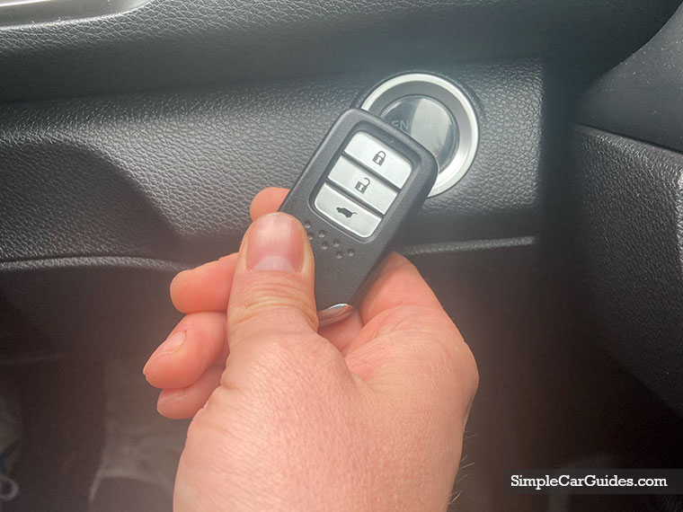 starting a Honda Civic when smart key battery is dead